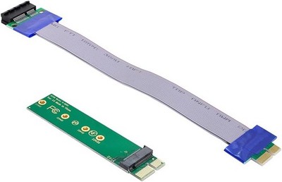 xiwai NGFF M-Key NVME AHCI SSD to PCI-E 3.0 1x x1 Vertical Adapter with Cable