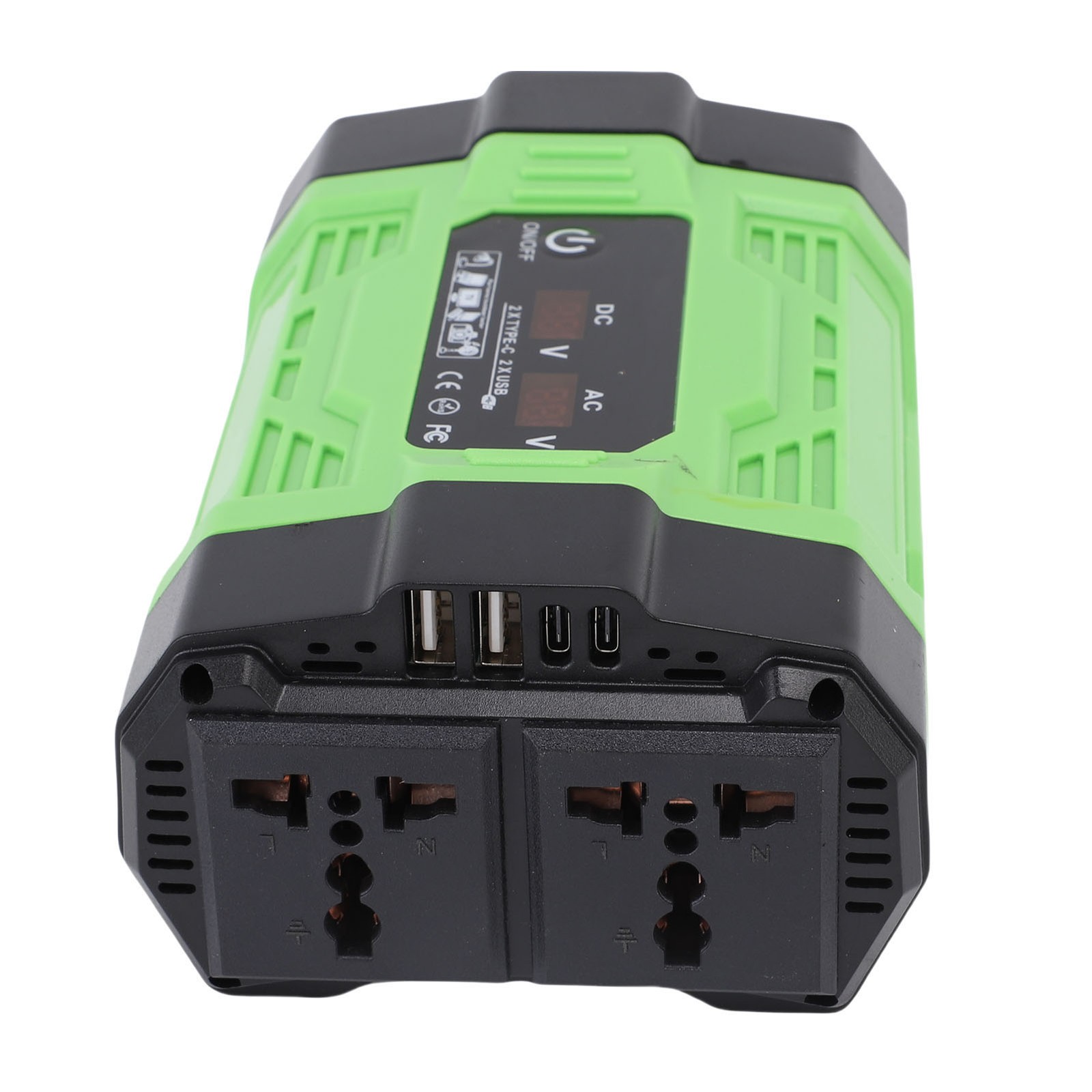 300W Car Inverter 12V-220V 2 USB Ports 2 Type C Ports 2 Universal Sockets Car