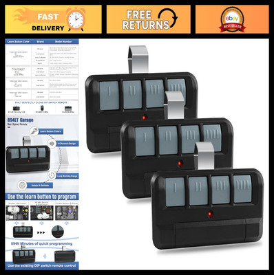 3 Pack Garage Door Opener Remote, 4 Button Security+ 2.0, Replaces 811LM 892LT 6