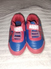 kids' blue and red Spider-Man sneakers with a hook-and-loop closure Size 9o