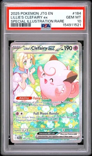 Lillie's Clefairy ex 184/159 Pokemon Journey Together #184 SIR GEM MINT PSA 10