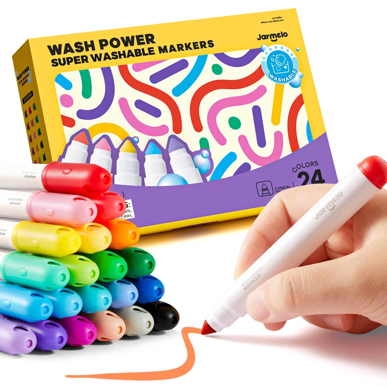 For Kids Toddlers 2-4, Safe Non-toxic Water Based Markers Fo...