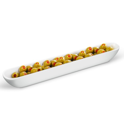 13-inch White Olive Boat Tray Long Narrow Serving Dish for Charcuterie - Picture 1 of 7