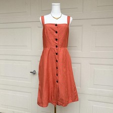 Gap Coral Button Front Dress 6 100% Cotton Lined (6)