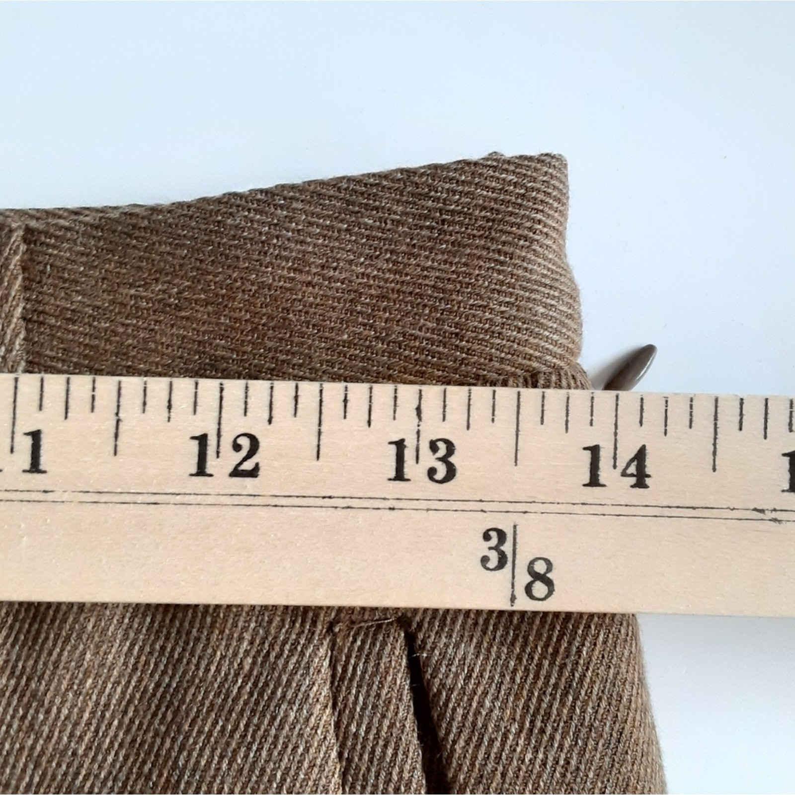 Vintage 1980s David Saddler High Waisted Trouser Pants Tan Fine Tasmanian Wool image 8
