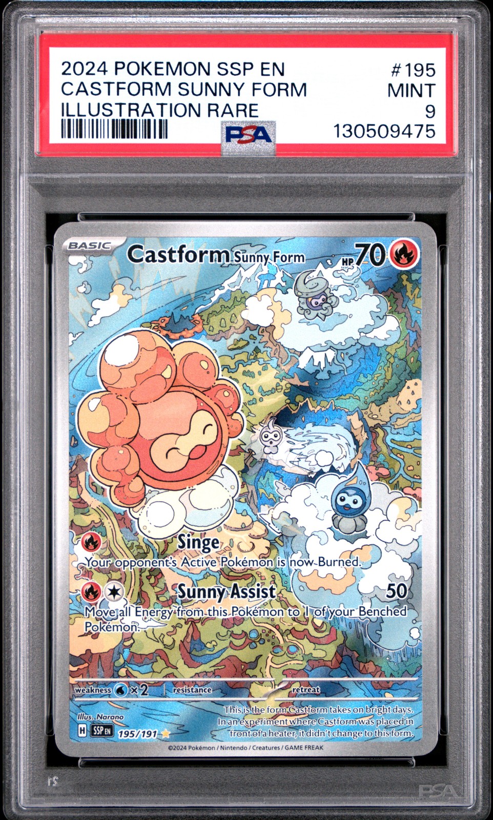 2024 POKEMON SSP EN-SURGING SPARKS ILLUSTRATION RARE CASTFORM SUNNY FORM PSA 9