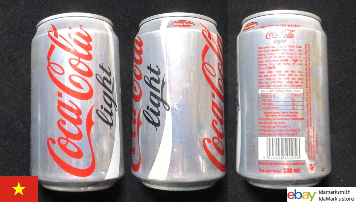 Empty COCA-COLA LIGHT can from VIETNAM Coke Silver 2013 Vietnamese