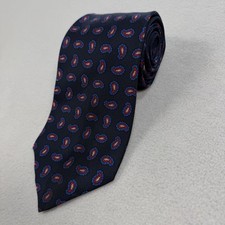 Polo Ralph Lauren Tie Blue Paisley Mens 100 Silk Made by Hand Made in USA