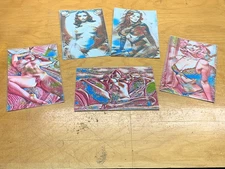 SALE!  5  Pin-Up Art  Sexy Vintage Type Girl  Excellent Condition  APROX 6"x 4''