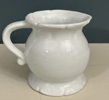 creamer pitcher or small bud vase, vintage 3” white cute