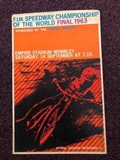 Speedway programme 1963 World Final won by Ove Fundin