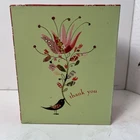 NIB Papyrus 20 Thank You Cards & Envelopes GIFT BOX Hummingbird Floral 5”x 4”