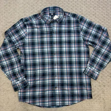 CUTTER & BUCK MENS Sz L Non Iron Button Up Plaid New