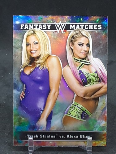 Alexa Bliss, Trish Stratus #FM-10 card from 2020 Topps WWE Chrome Fantasy Matches