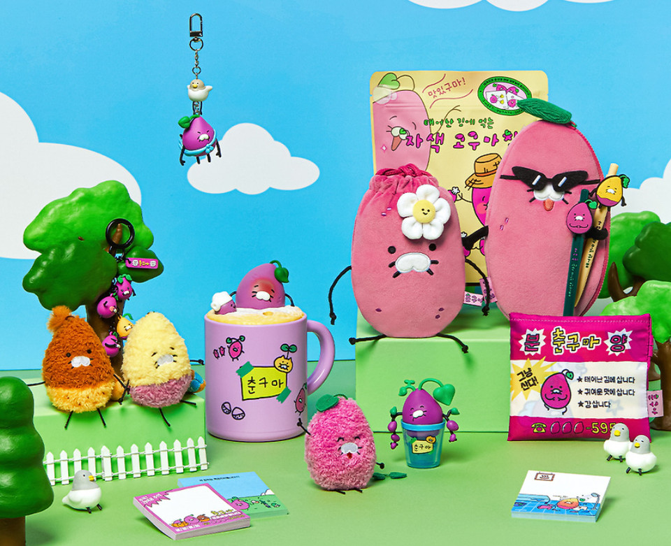 Kakao Friends Chun-gu-ma Choonsik Colección de Batatas Papelería, Bolsa, Bolsa