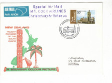 NEW ZEALAND 1982 MT COOK FLIGHT COVER, CHRISTCHURCH - ROTORUA
