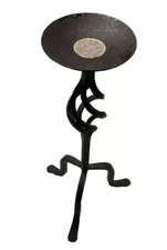 Beautiful Black Metal Candlestick Holder - Perfect for Large Pillar Candles!