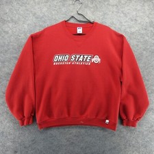 VTG Ohio State Buckeyes Sweatshirt Mens Large Red Gray OSU Russell Athletic Y2K