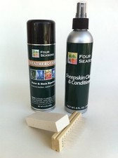 Four Seasons Sheepskin, Suede, Nubuck Cleaner  Protector Kit w/ Brush and Bar