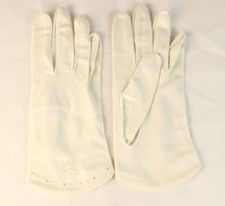 vintage Tildy short white gloves women's embroidered hand sewn in Philippines