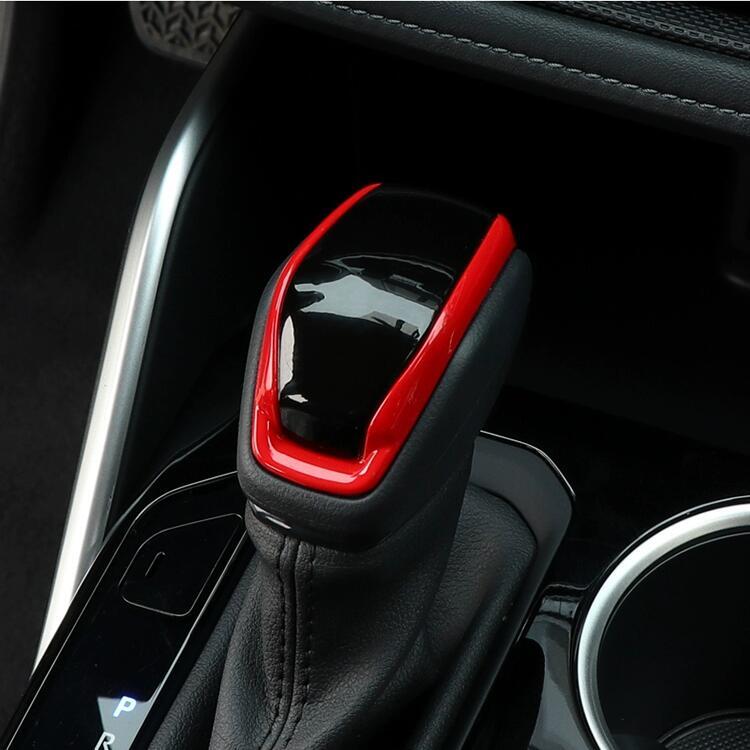 Red&Black Car Gear Shift Knob Trim 1pcs For Toyota Grand Highlander 2024