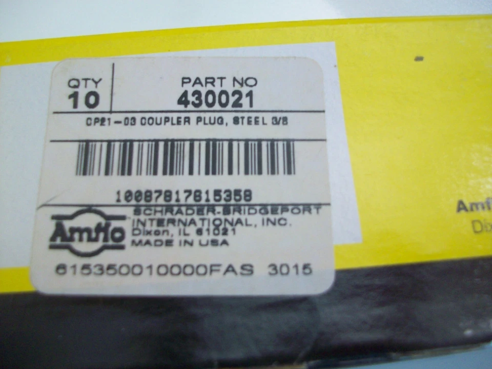 10盒Amflo CP21-03耦合器插头1/4 x 3/8英寸NPT 430021 — 第 4/4 张图片