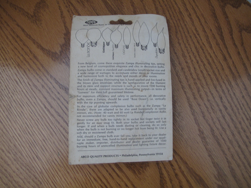 2 Vintage Zampa 25W Candelabra Clear Decorative Long Flame Tip Lamp Bulbs NEW - Picture 2 of 6