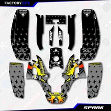 Gray Spark Racing Fender Graphics Kit fits Yamaha Warrior 350 Decal Sticker kit
