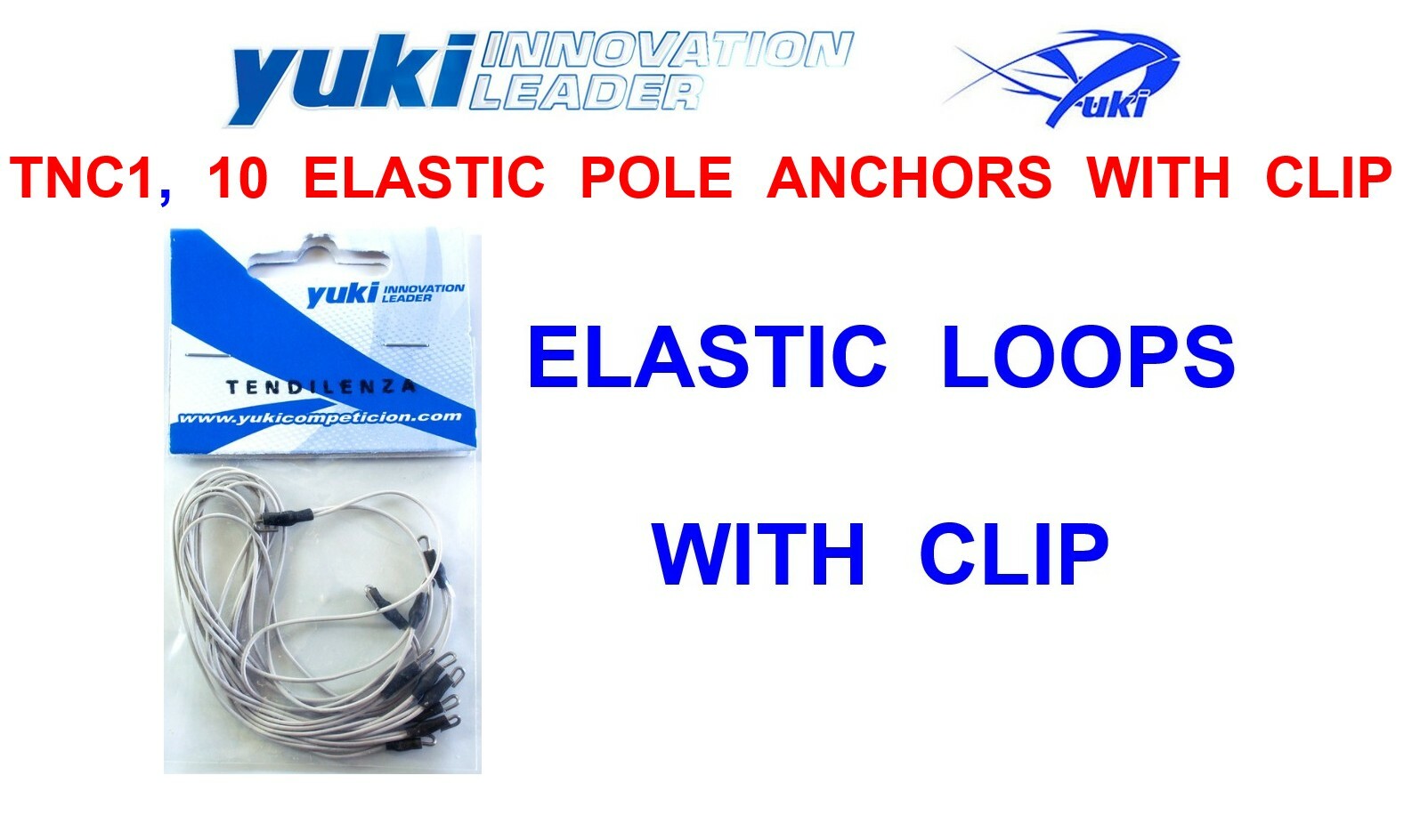 TNC1 YUKI 10 DELUXE ELASTIC POLE RIG WINDER ANCHORS WITH CLIP CARP POLE FISHING