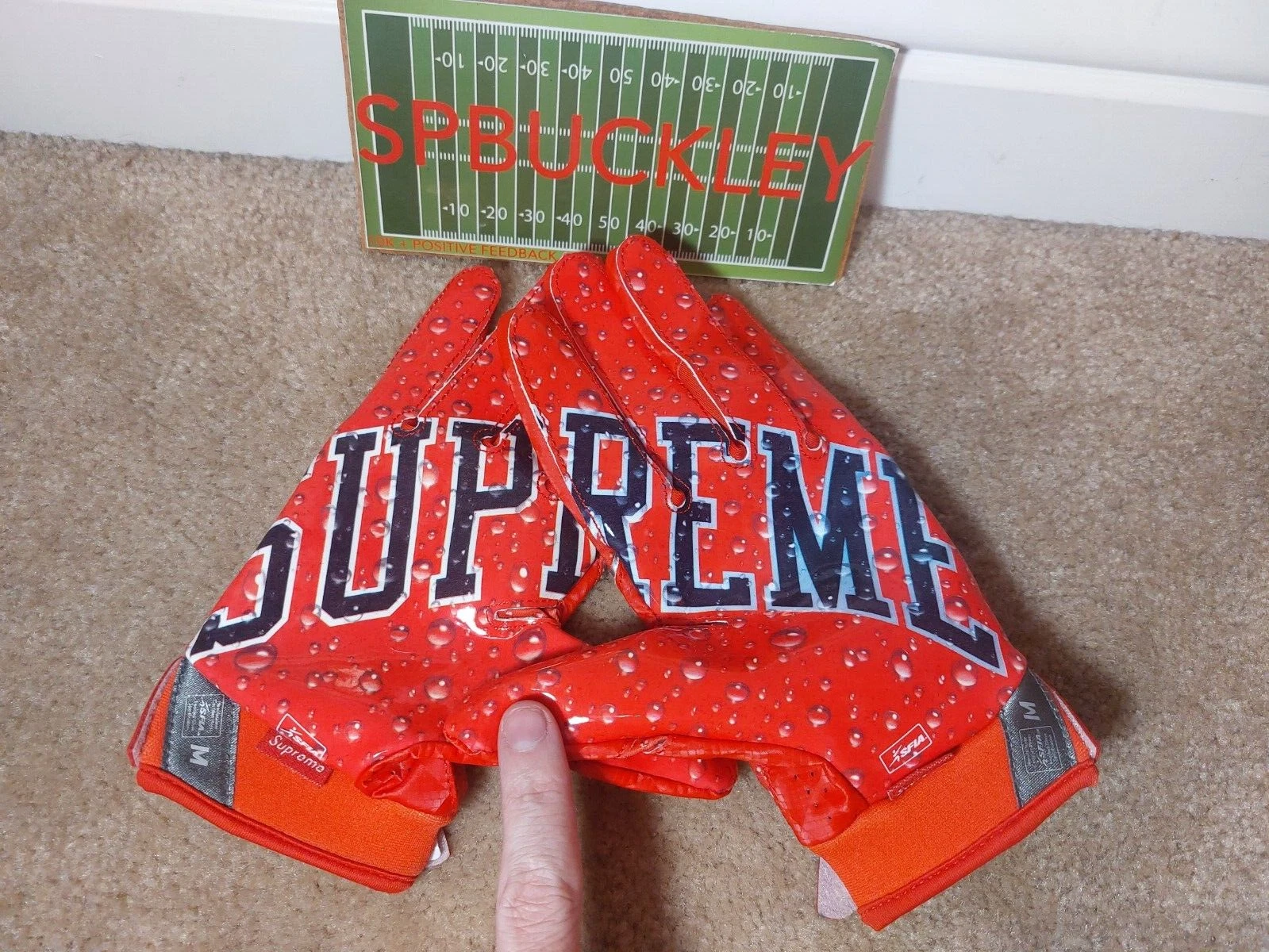 GANTS DE FOOTBALL NIKE VAPOR JET 4.0 RÉCEPTEUR SUPRÊME, ADULTE MOYEN, ROUGE, NEUF AVEC ÉTIQUETTE