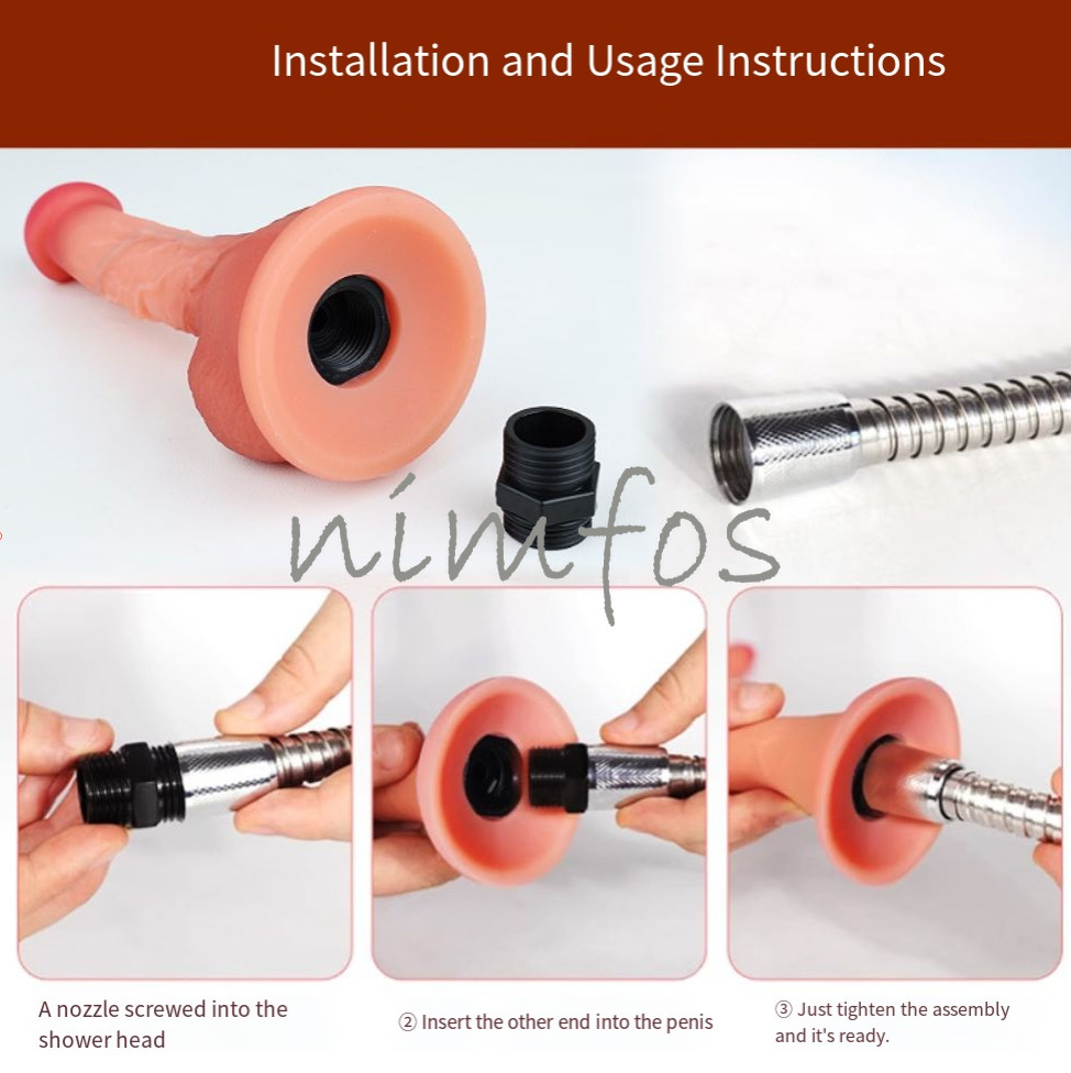 Shower Enema System Vaginal Anal Cleaner Tube Wash Silicone Colon Douche Nozzle