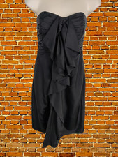 COAST SIZE UK 8 BLACK STRAPLESS OCCASION FORMAL PARTY EVENING FRILL MINI DRESS
