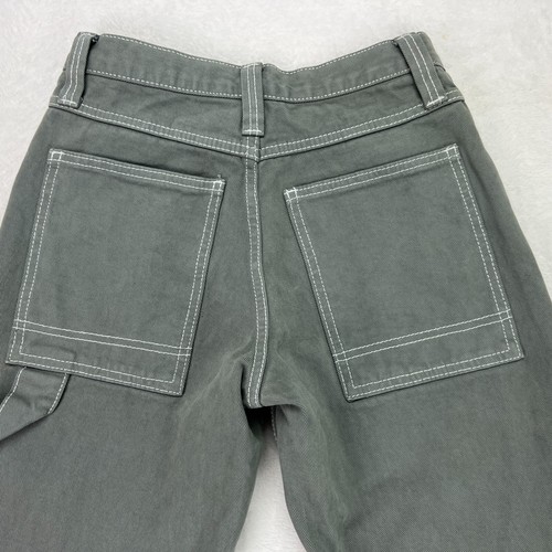 J. GALT NWT Carpenter Jeans Greenish Gray Sz S Straight Leg 5-Pocket 31" Inseam - Picture 11 of 20