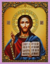Bead embroidery kit Icon of Christ the Savior hand embroidery needlework kit