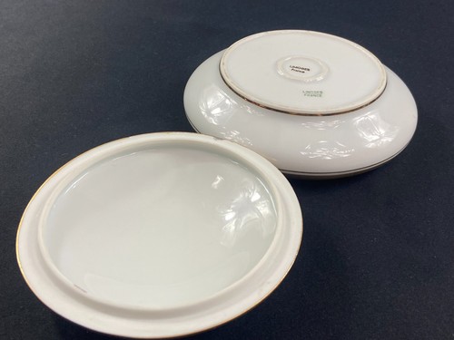 Bonbonniere Limoges Porcelain Decor Floral Polychrome On White Background Gold - Picture 12 of 13
