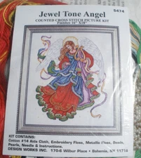New Design Works Jewel Tone Angel Counted Cross Stitch Picture Kit 5474