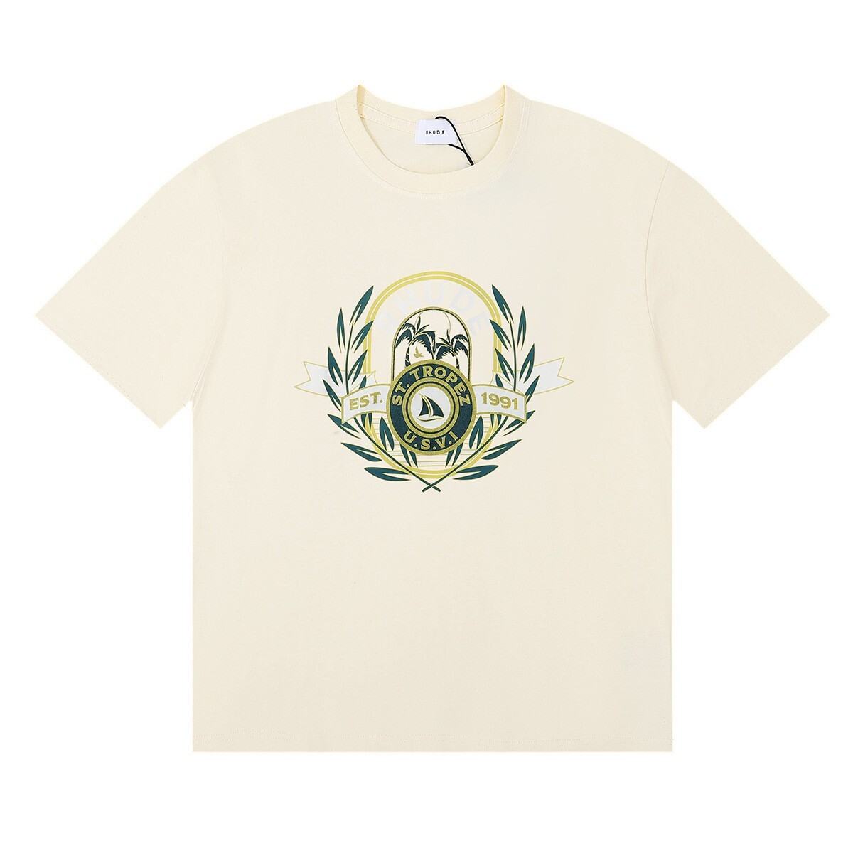 RHUDE unisex oversized graphic tee with bold streetwear print