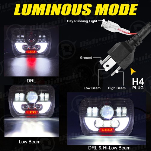 DOT 7x6" LED Headlight Replacement H6054 for Nissan Pickup Hardbody 1983-1997 - Picture 3 of 21