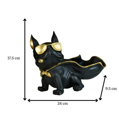 Sowpeace Black Resin Caped Dog Figurine 24cm – Home Decor & Gift Item - Picture 4 of 7