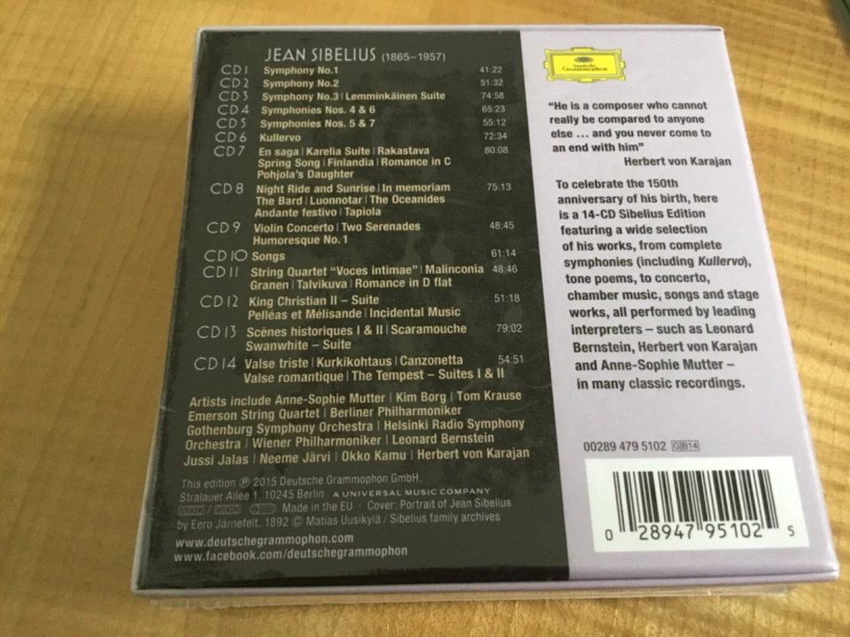 Sibelius Edition celebrating 150th anniversary NEW box set Mutter Borg Krause ++ - Image 2 of 3