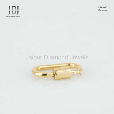 Solid 14k Yellow Gold Carabiner Clasp Finding Handmade Jewelry