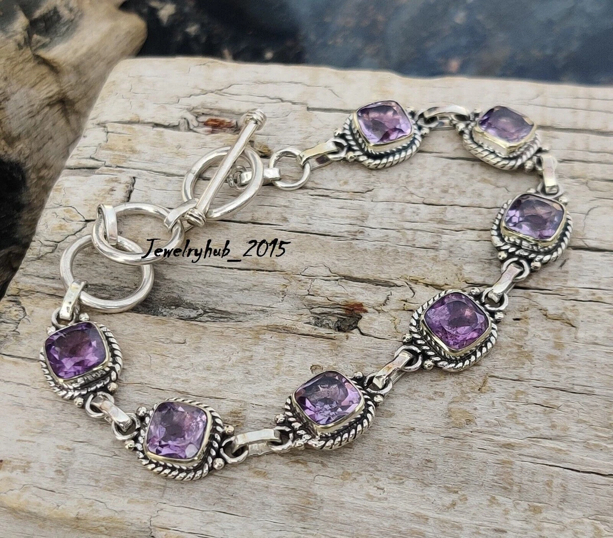 Buy PH Artistic Bracelet Silver Sterling 925 Jewelry Natural Amethyst Gem  Stone Women Handmade Gift F962 at Amazon.in