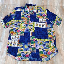 Jams World Hawaiian Shirt Mens Size L Multiclor Short Sleeve