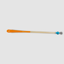  227 Utile4 Orange Ash Wood Brass Pipe Silver Finish Long Shoe Horn