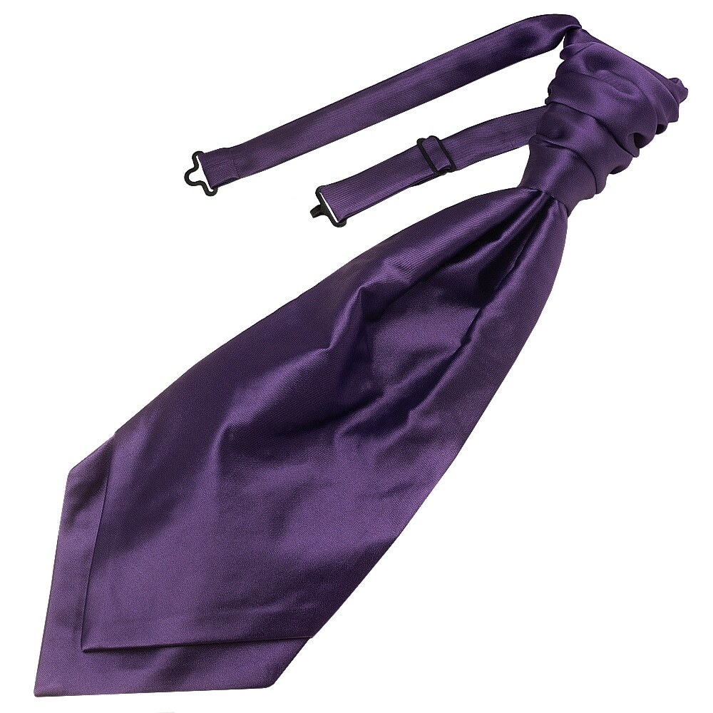 Handmade Plain Purple Satin Men's Cravat Tie Wedding Christening Formal Neck Tie