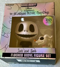 Disney D23 Expo Kidrobot Jack Skellington and Zero Flocked Vinyl Figure Set
