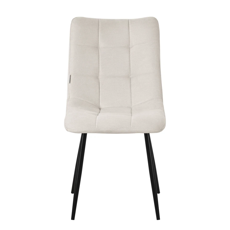 Set 2x Sillas de comedor beige sillón tapizado y acolchado para salón o cocina - Imagen 2 de 4