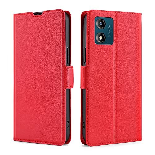 RonRun Cover Motorola Moto E13, Pelle Premium Portafoglio Slot per Schede (p6n)