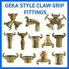 Brass Geka Type Claw Grip Coupling Hose Pipe Fittings Accessories ALL TYPES