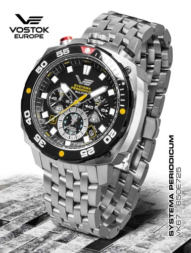 Vostok Europe Systema Periodicum 'Sulfur' Chronograph VK67-650E725B NEU! - 第 1/5 張圖片